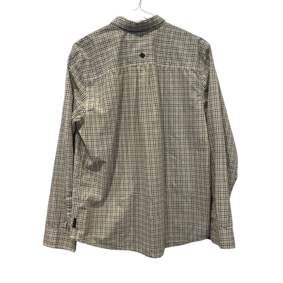 Prana Men’s‎ Long Sleeve Shirt Button Down Organic Cotton White Yellow Check EUC - Picture 5 of 5